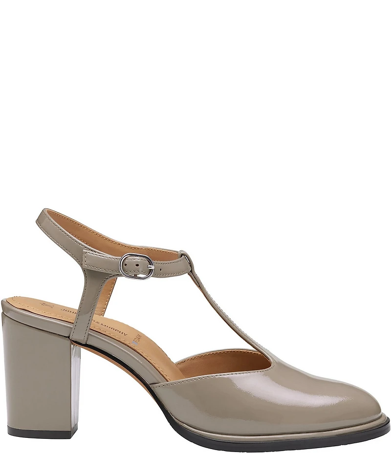 Johnston & Murphy Women's Amy Patent Leather T-Strap Mary Jane Pumps
