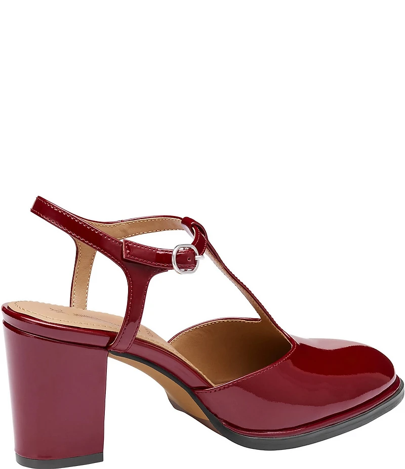 Johnston & Murphy Women's Amy Patent Leather T-Strap Mary Jane Pumps
