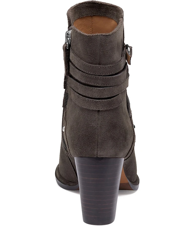 Johnston & Murphy Women's Amy Suede Belt Strap Hardware Booties