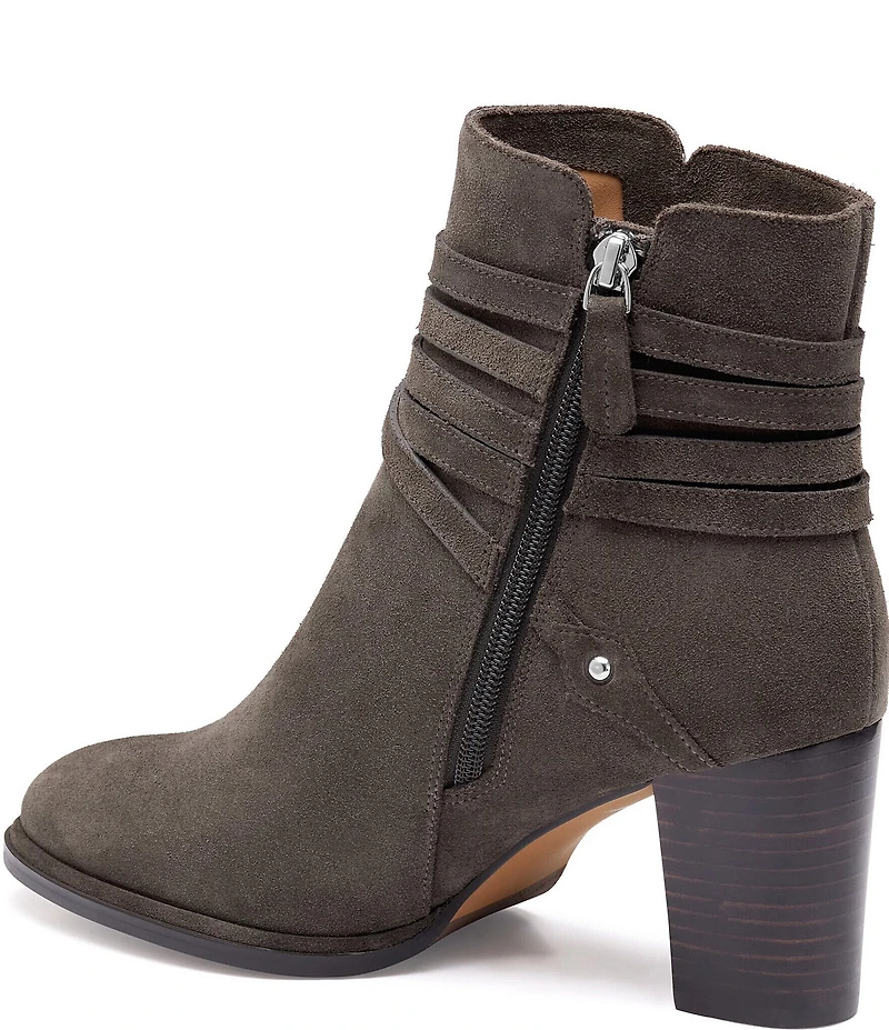 Johnston & Murphy Women's Amy Suede Belt Strap Hardware Booties