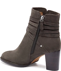 Johnston & Murphy Women's Amy Suede Belt Strap Hardware Booties