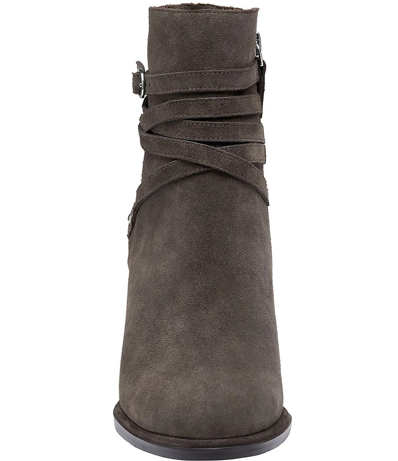 Johnston & Murphy Women's Amy Suede Belt Strap Hardware Booties