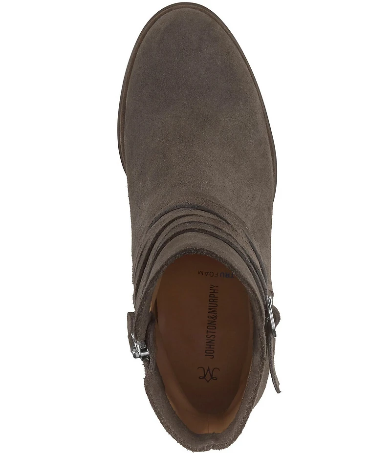 Johnston & Murphy Women's Amy Suede Belt Strap Hardware Booties