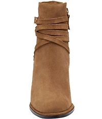 Johnston & Murphy Women's Amy Suede Belt Strap Hardware Booties