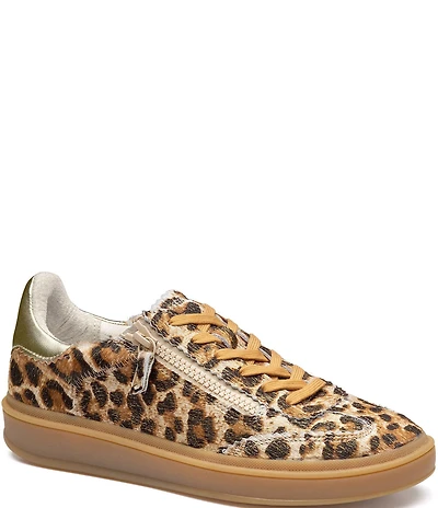 Johnston & Murphy Women's Ashley Leopard Haircalf Side Zip Sneakers