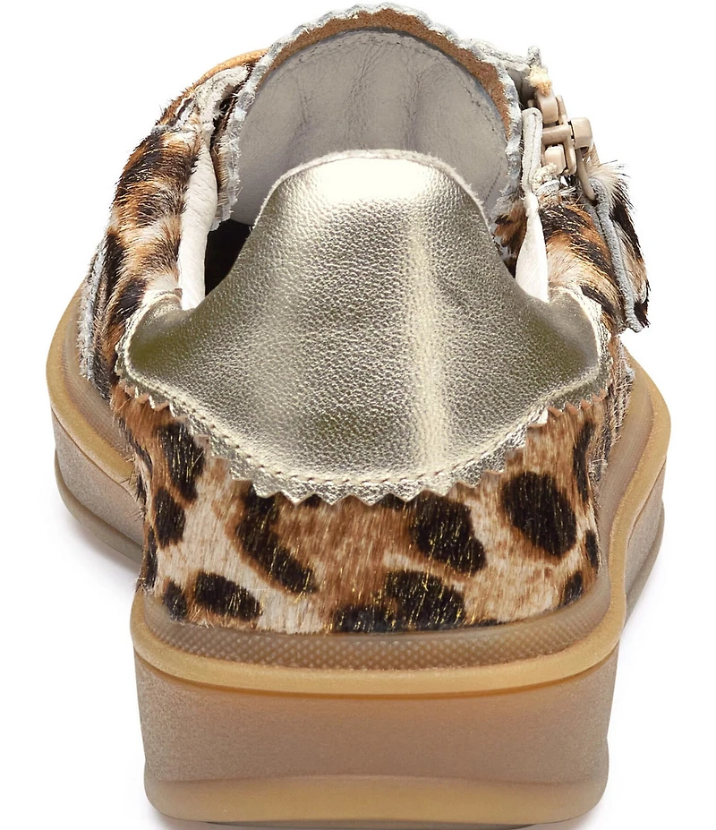 Johnston & Murphy Women's Ashley Leopard Haircalf Side Zip Sneakers