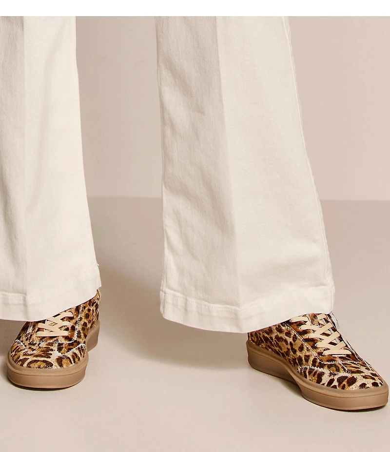 Johnston & Murphy Women's Ashley Leopard Haircalf Side Zip Sneakers