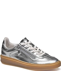 Johnston & Murphy Women's Ashley Metallic Leather Side-Zip Lace Up Sneakers