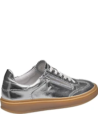 Johnston & Murphy Women's Ashley Metallic Leather Side-Zip Lace Up Sneakers