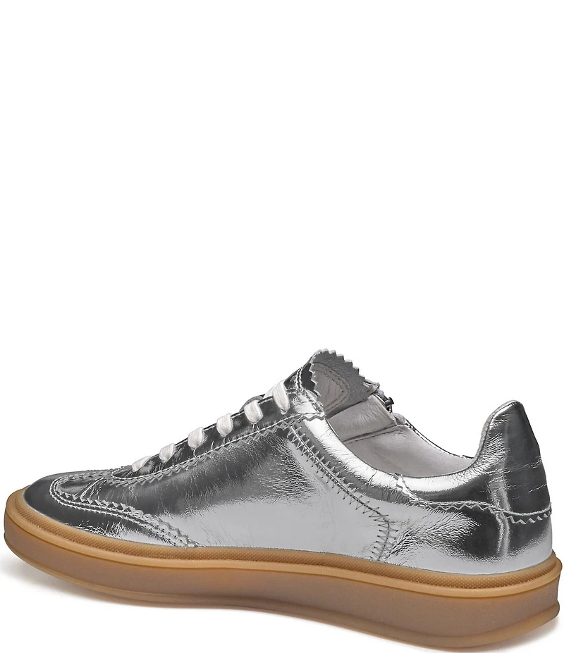 Johnston & Murphy Women's Ashley Metallic Leather Side-Zip Lace Up Sneakers