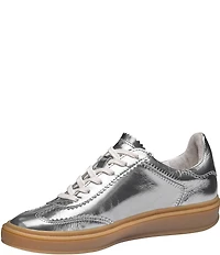 Johnston & Murphy Women's Ashley Metallic Leather Side-Zip Lace Up Sneakers