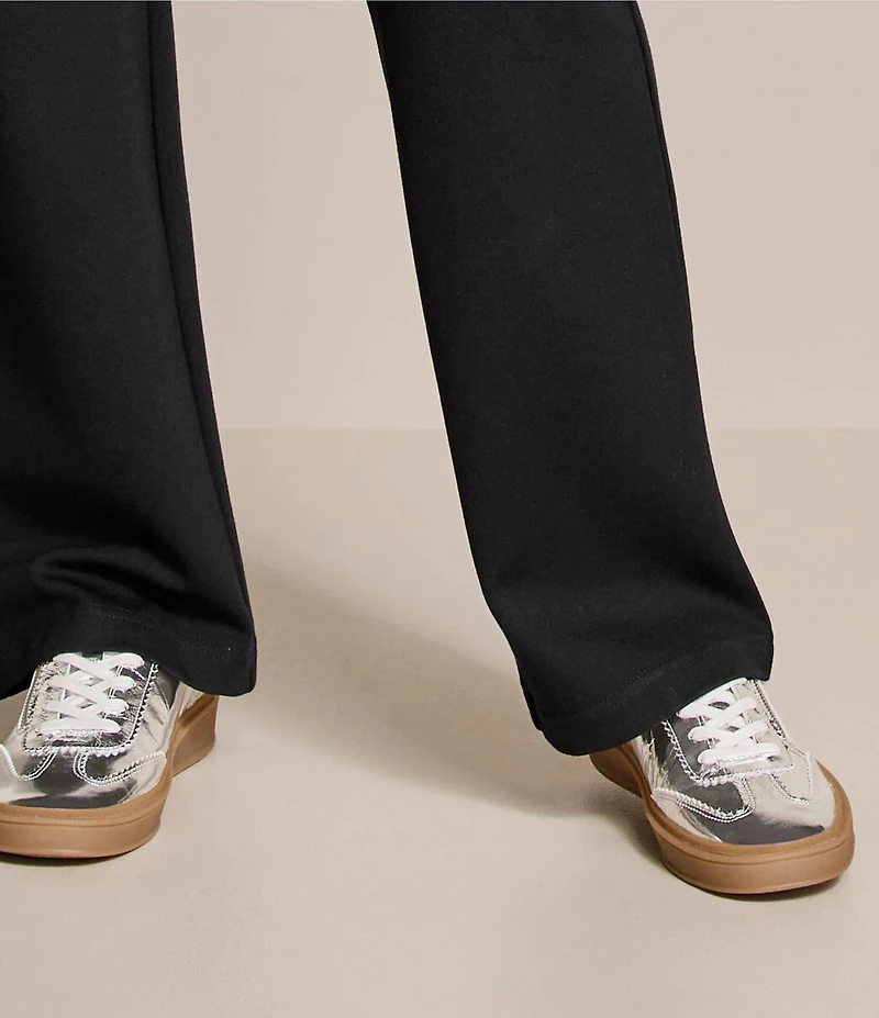 Johnston & Murphy Women's Ashley Metallic Leather Side-Zip Lace Up Sneakers