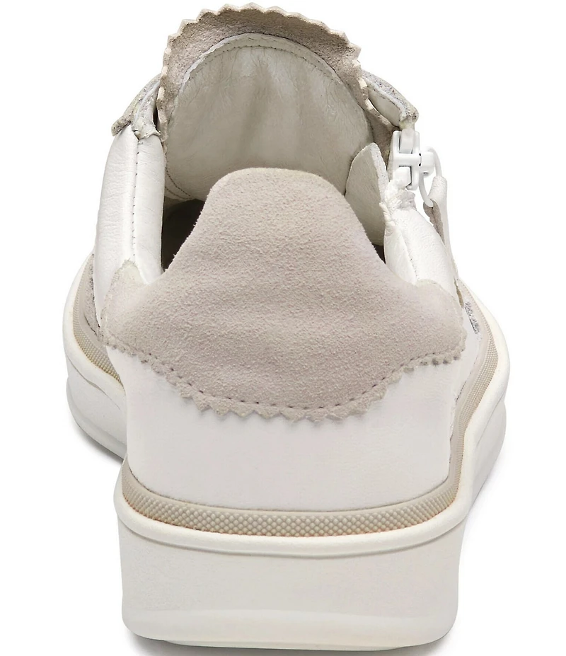 Johnston & Murphy Women's Ashley Suede and Leather Side Zip Lace Up Sneakers