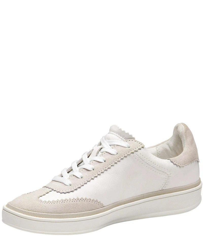 Johnston & Murphy Women's Ashley Suede and Leather Side Zip Lace Up Sneakers