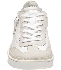 Johnston & Murphy Women's Ashley Suede and Leather Side Zip Lace Up Sneakers