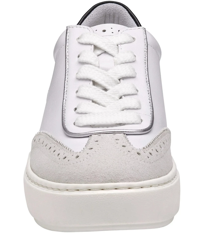 Johnston & Murphy Women's Cammie Brogue Detail T-Toe Lace Up Platform Sneakers