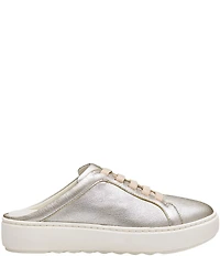Johnston & Murphy Women's Cammie Metallic Sheepskin Leather Slip-On Sneaker Mules