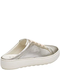 Johnston & Murphy Women's Cammie Metallic Sheepskin Leather Slip-On Sneaker Mules
