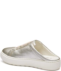 Johnston & Murphy Women's Cammie Metallic Sheepskin Leather Slip-On Sneaker Mules