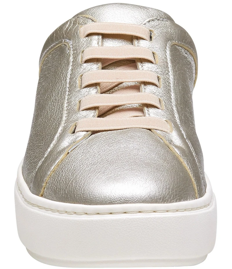 Johnston & Murphy Women's Cammie Metallic Sheepskin Leather Slip-On Sneaker Mules