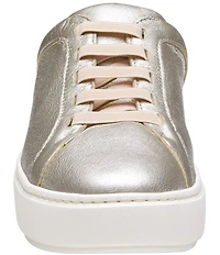 Johnston & Murphy Women's Cammie Metallic Sheepskin Leather Slip-On Sneaker Mules