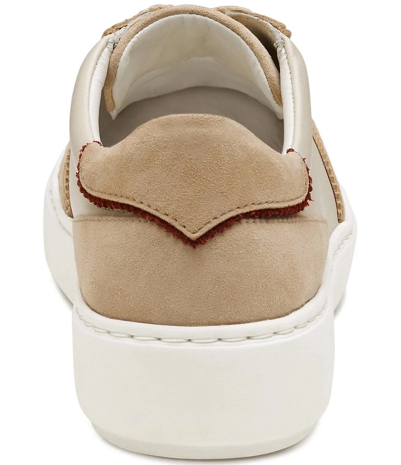 Johnston & Murphy Women's Cammie Leather and Suede Brogue Detail T-Toe Lace Up Platform Sneakers