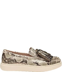 Johnston & Murphy Women's Camryn Tassel Metallic Snake Embossed Leather Loafers