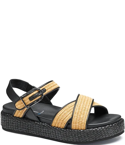 Johnston & Murphy Women's Carli Raffia Cross-Band Sandals