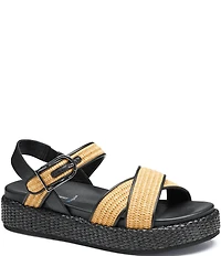 Johnston & Murphy Women's Carli Raffia Cross-Band Sandals