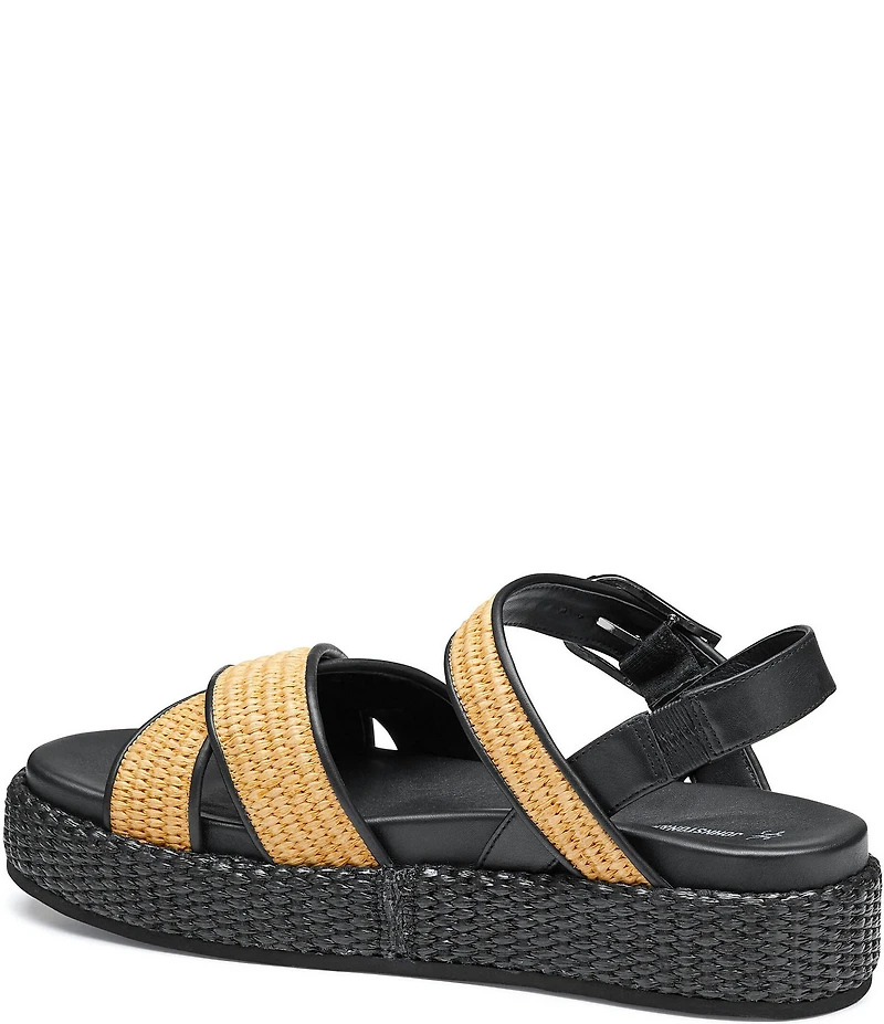Johnston & Murphy Women's Carli Raffia Cross-Band Sandals