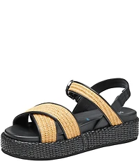 Johnston & Murphy Women's Carli Raffia Cross-Band Sandals