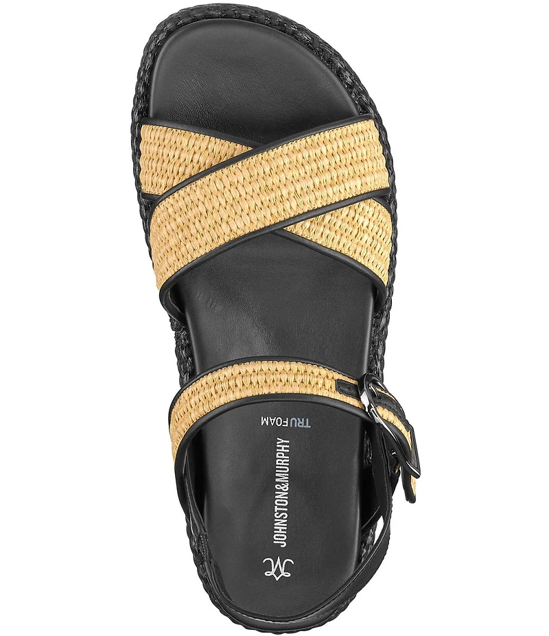 Johnston & Murphy Women's Carli Raffia Cross-Band Sandals