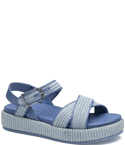 Johnston & Murphy Women's Carli Raffia Cross-Band Sandals