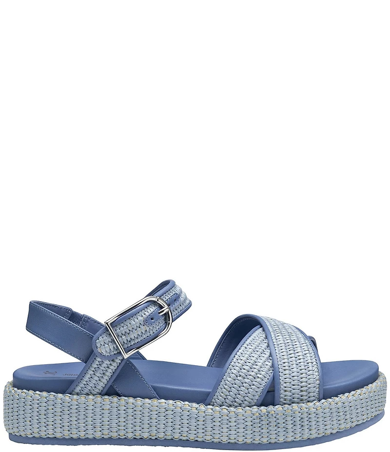 Johnston & Murphy Women's Carli Raffia Cross-Band Sandals