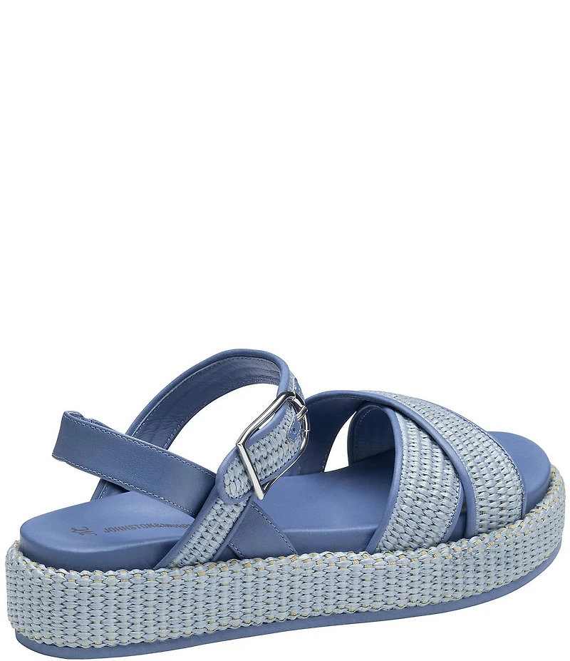 Johnston & Murphy Women's Carli Raffia Cross-Band Sandals