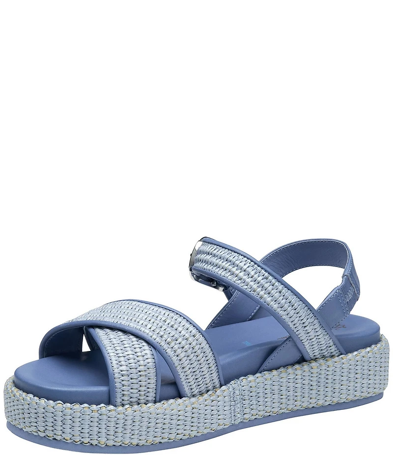 Johnston & Murphy Women's Carli Raffia Cross-Band Sandals