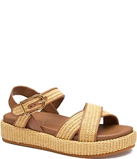 Johnston & Murphy Women's Carli Raffia Cross-Band Sandals