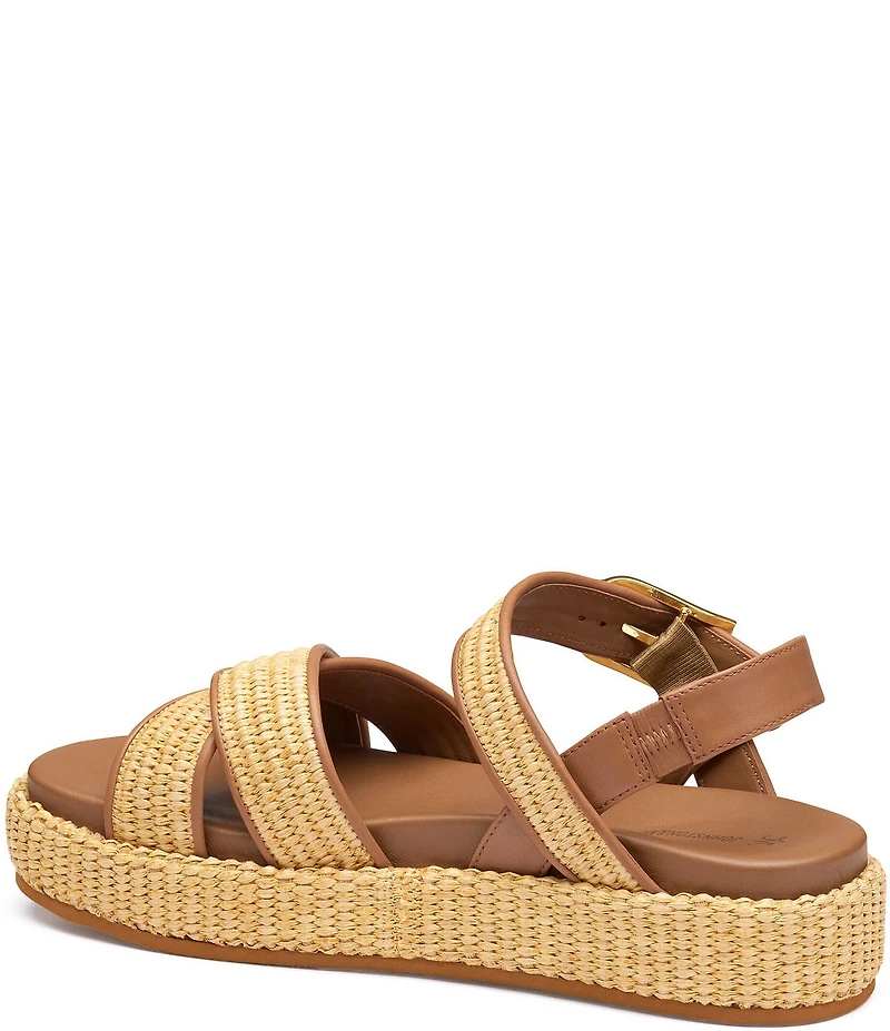 Johnston & Murphy Women's Carli Raffia Cross-Band Sandals