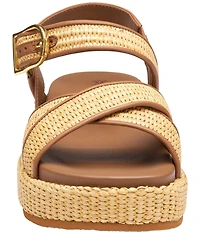 Johnston & Murphy Women's Carli Raffia Cross-Band Sandals