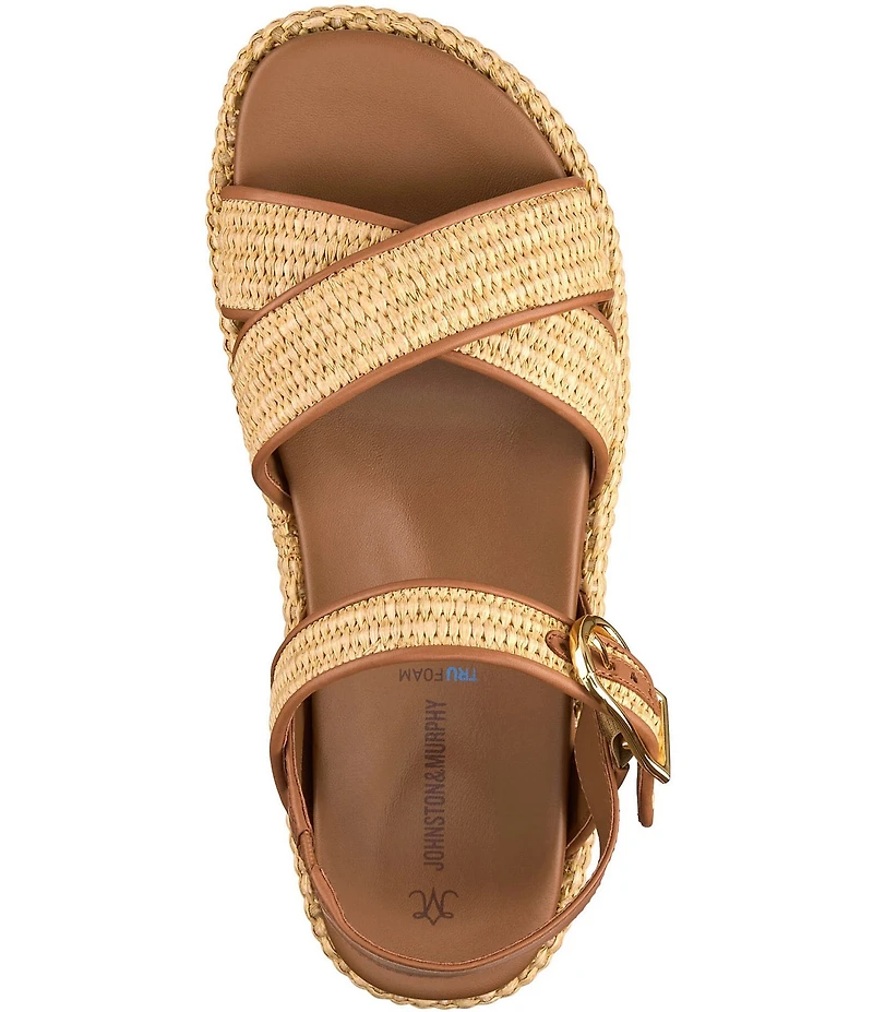 Johnston & Murphy Women's Carli Raffia Cross-Band Sandals
