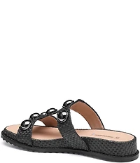 Johnston & Murphy Women's Chandler Raffia Embellished Slide Sandals
