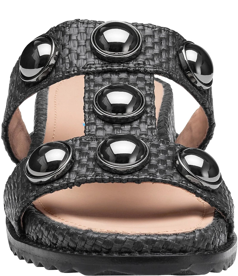 Johnston & Murphy Women's Chandler Raffia Embellished Slide Sandals