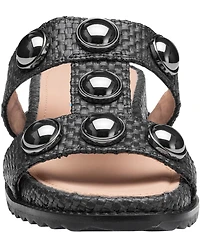 Johnston & Murphy Women's Chandler Raffia Embellished Slide Sandals