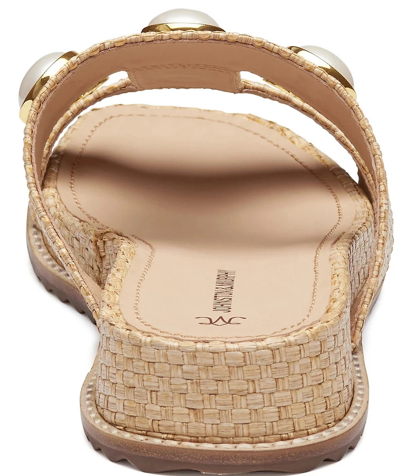 Johnston & Murphy Women's Chandler Raffia Embellished Slide Sandals