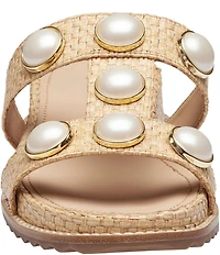 Johnston & Murphy Women's Chandler Raffia Embellished Slide Sandals