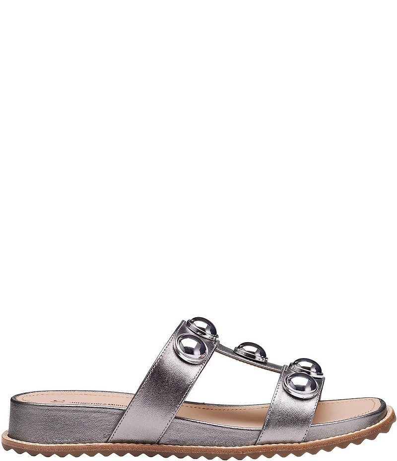Johnston & Murphy Women's Chandler Leather Ornamented Slide Sandals