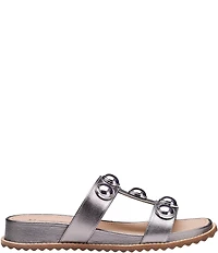 Johnston & Murphy Women's Chandler Leather Ornamented Slide Sandals