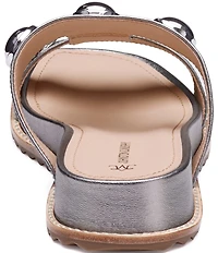 Johnston & Murphy Women's Chandler Leather Ornamented Slide Sandals