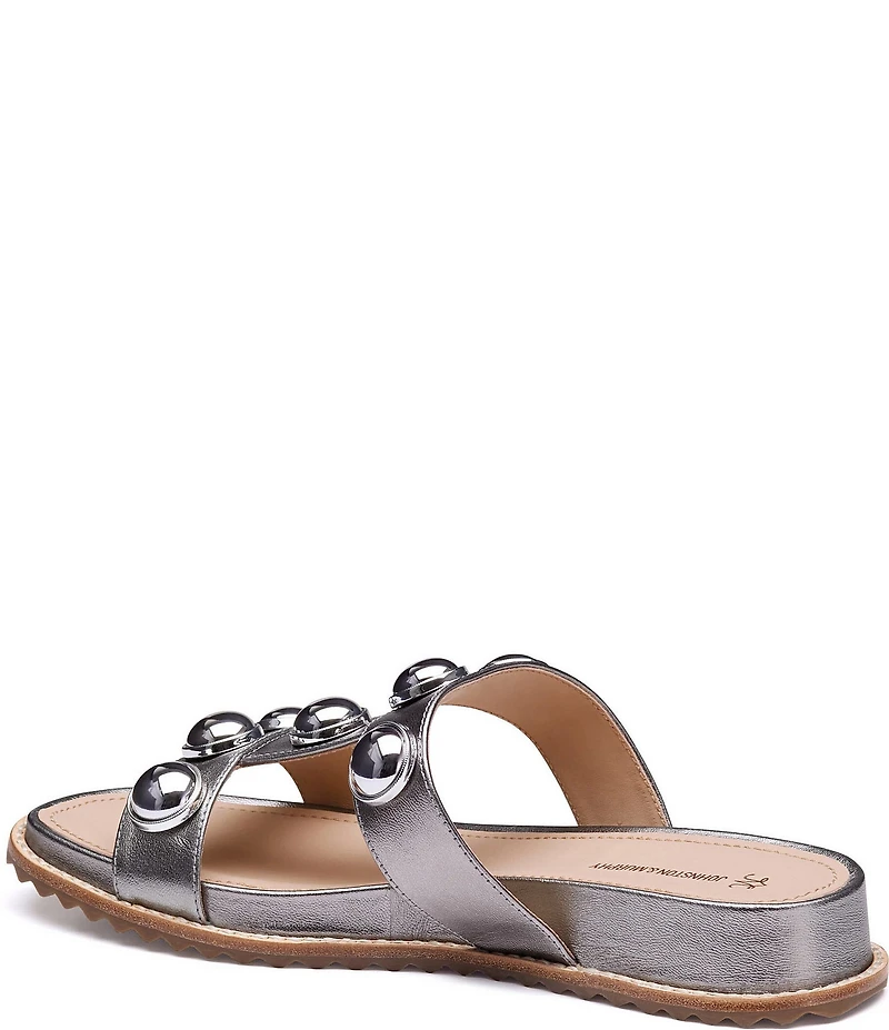 Johnston & Murphy Women's Chandler Leather Ornamented Slide Sandals