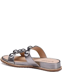 Johnston & Murphy Women's Chandler Leather Ornamented Slide Sandals